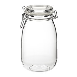 KORKEN - Stoples dengan penutup, kaca bening, 1.8 l