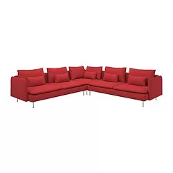 SÖDERHAMN - Sofa sudut, 6 dudukan, Tonerud merah