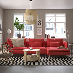 SÖDERHAMN - 4-seat sofa, with chaise longue/Tonerud red