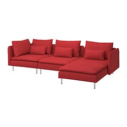 SÖDERHAMN - 4-seat sofa, with chaise longue/Tonerud red