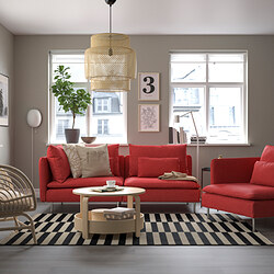 SÖDERHAMN - 3-seat sofa, with open end/Tonerud red