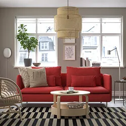 SÖDERHAMN - Sofa 3 dudukan, Tonerud merah