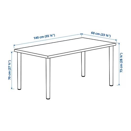 LAGKAPTEN/ADILS desk, white, 140x60 cm | IKEA Indonesia