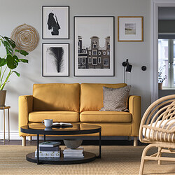 PÄRUP - 2-seat sofa, Vissle yellow-brown