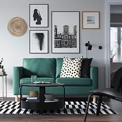 PÄRUP - Sofa 2 dudukan, Kelinge abu-abu toska