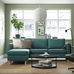PÄRUP - Sofa 3 dudukan dengan chaise longue, Kelinge abu-abu toska