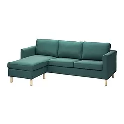 PÄRUP - Sofa 3 dudukan dengan chaise longue, Kelinge abu-abu toska