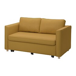 PÄRUP - 2-seat sofa-bed, Vissle yellow-brown