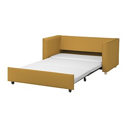 PÄRUP - 2-seat sofa-bed, Vissle yellow-brown