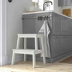 BEKVÄM - Bangku tangga, putih, 50 cm