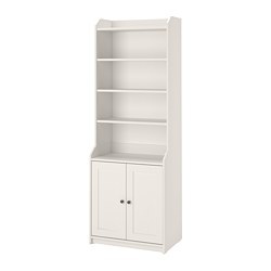 HAUGA - High cabinet with 2 doors, white, 70x199 cm