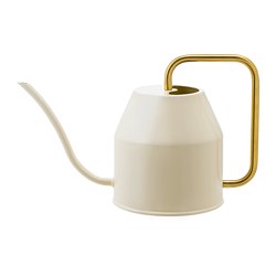 VATTENKRASSE - Watering can, ivory/gold-colour, 0.9 l