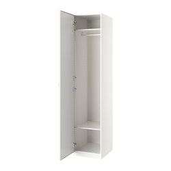 PAX/ÅHEIM - Kombinasi lemari pakaian, putih/cermin kaca, 50x60x236 cm
