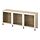 BESTÅ - storage combination with doors, white stained oak effect Glassvik/Stubbarp/white/light green clear glass, 180x42x74 cm | IKEA Indonesia - PE871720_S1