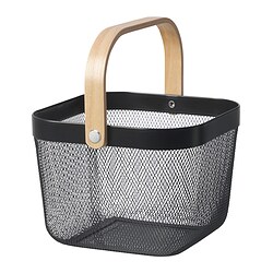 RISATORP - Basket, dark grey, 25x26x18 cm