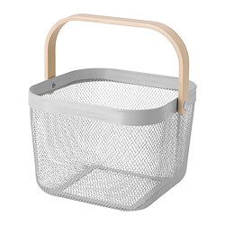 RISATORP - Basket, grey, 25x26x18 cm