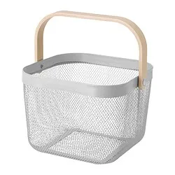 RISATORP - Basket, grey, 25x26x18 cm
