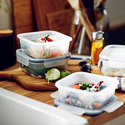 IKEA 365+ - Tempat makanan, segi empat/plastik, 750 ml