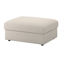 VIMLE - Cover for footstool with storage, Gunnared beige