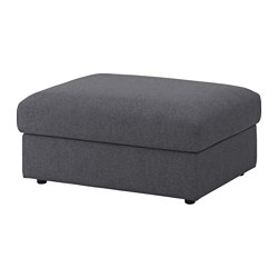 VIMLE - Cover for footstool with storage, Gunnared medium grey