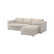 VIMLE - 3-seat sofa, with chaise longue/Gunnared beige