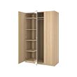 PAX/FORSAND/ÅHEIM - Wardrobe combination, white stained oak effect/mirror glass, 150x60x236 cm
