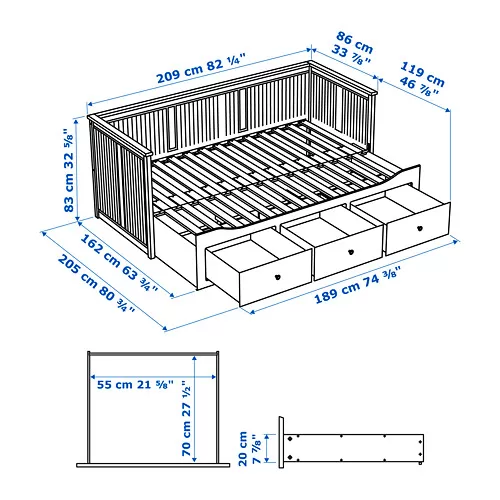 HEMNES Measurement Illustration