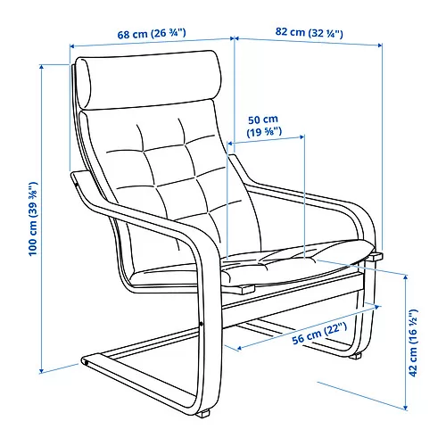 POÄNG Measurement Illustration