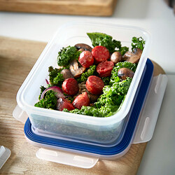 IKEA 365+ - Tempat makan + tutup, set isi 4, plastik