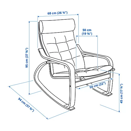 POÄNG Measurement Illustration