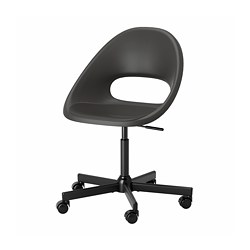MALSKÄR/ELDBERGET - Swivel chair, dark grey/black
