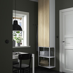 ENHET - Storage combination, white/oak effect, 60x32x255 cm