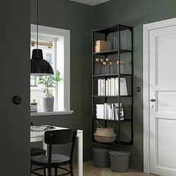 ENHET - High fr w shelves, anthracite, 60x30x180 cm