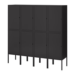 LIXHULT kombinasi penyimpanan, antrasit/biru, 105x35x117 cm | IKEA ...