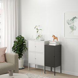 LIXHULT kombinasi penyimpanan, antrasit/biru, 105x35x117 cm | IKEA ...