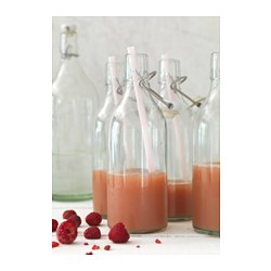KORKEN - Botol dengan penutup, kaca bening, 0.5 l