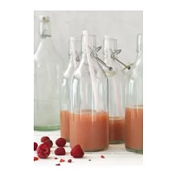 KORKEN - Botol dengan penutup, kaca bening, 0.5 l