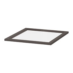 KOMPLEMENT - Glass shelf, dark grey, 50x58 cm