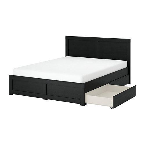 FÅGELFJÄLLET Rangka tempat tidur + 4 penyimpanan