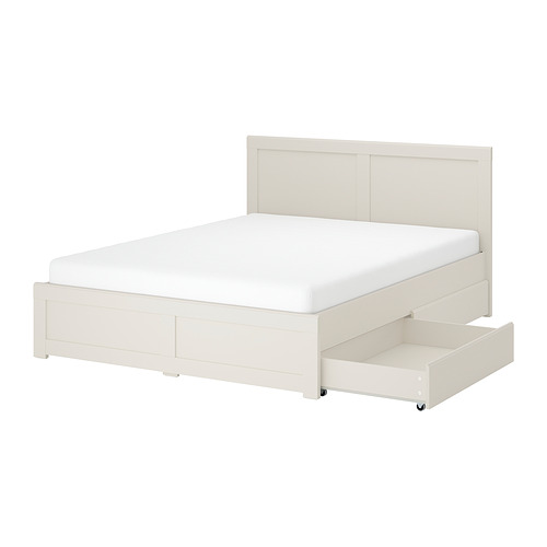 FÅGELFJÄLLET Rangka tempat tidur + 4 penyimpanan