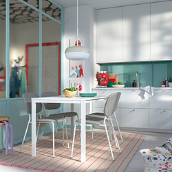 VIHALS - Table, white/white, 125x74 cm