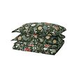 NÄSSELKLOCKA - Duvet cover and 2 pillowcases, dark grey-green/multicolour, 240x220/50x80 cm