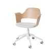 FJÄLLBERGET - conference chair with castors, white stained oak veneer/Gunnared beige | IKEA Indonesia - PE772749_S2