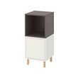 EKET - Cabinet combination with legs, white dark grey/wood, 35x35x80 cm