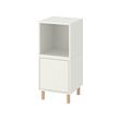 EKET - Kombinasi kabinet dengan kaki, putih/kayu, 35x35x80 cm