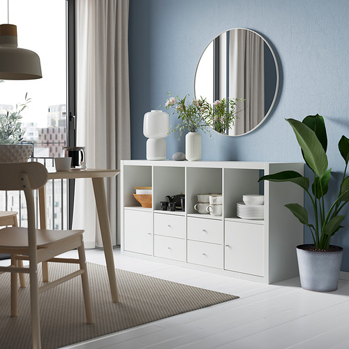 KALLAX shelving unit with 4 inserts