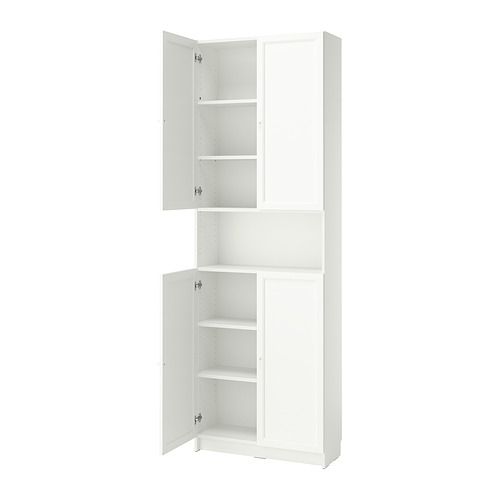 BILLY/OXBERG bookcase w doors/extension unit