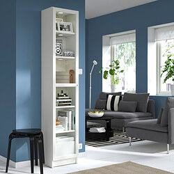 BILLY/OXBERG - Bookcase with glass door, white/glass, 40x30x202 cm
