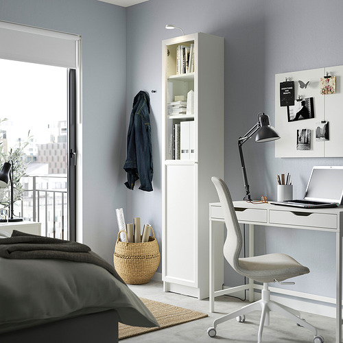 BILLY/OXBERG bookcase with panel/glass door
