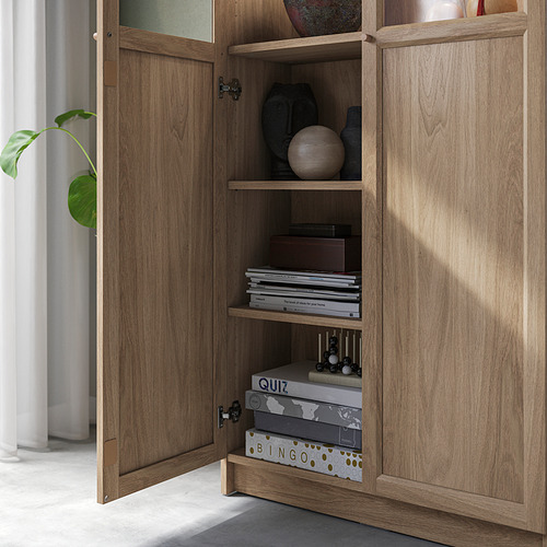 BILLY/OXBERG bookcase with panel/glass doors